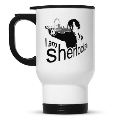 Кружка-термос с принтом Sherlock