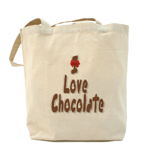 Сумка шоппер с принтом  'I love Chocolate'