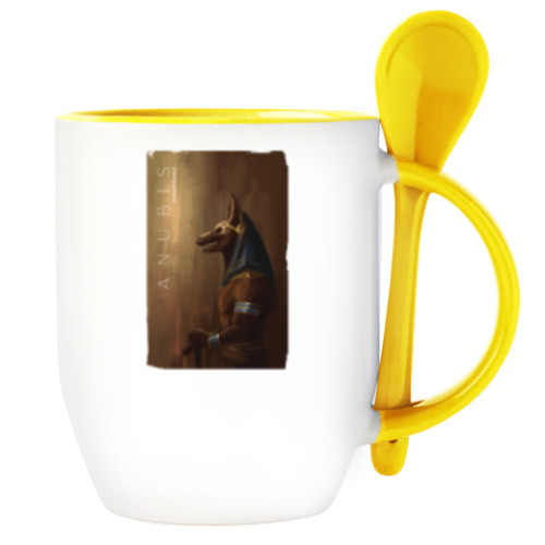 Кружка с ложкой АНУБИС (рисунок)