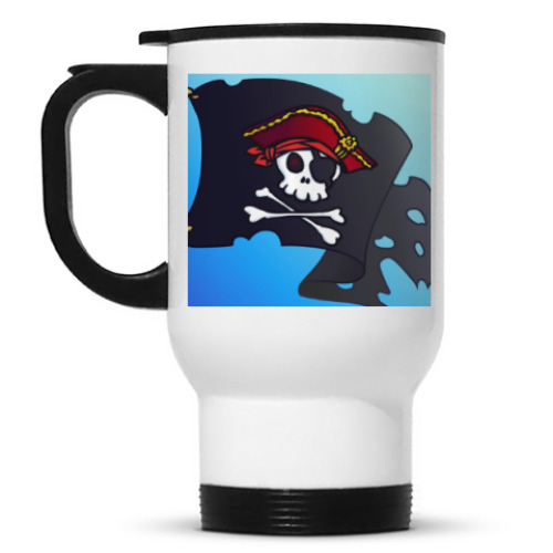 Кружка-термос с принтом Веселый Роджер