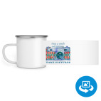 Кружка металлическая белая (круговая запечатка)