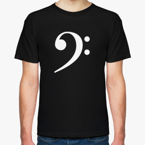 Футболка с принтом басовый ключ