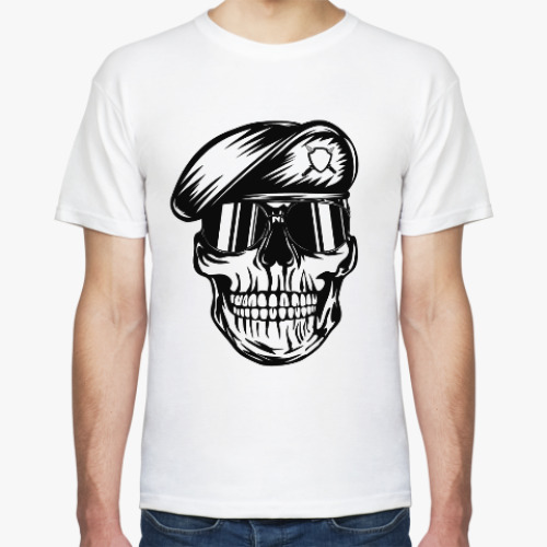 Футболка с принтом skull in beret