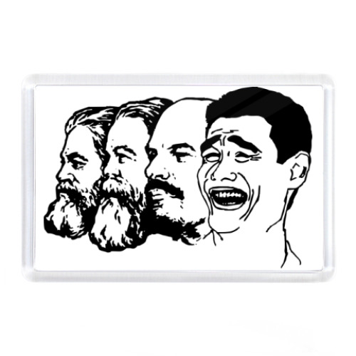 Магнит с принтом Мир, труд, май, пох