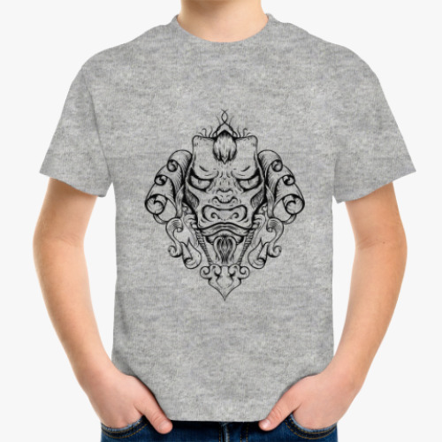 Детская футболка с принтом Восточный тату дракон