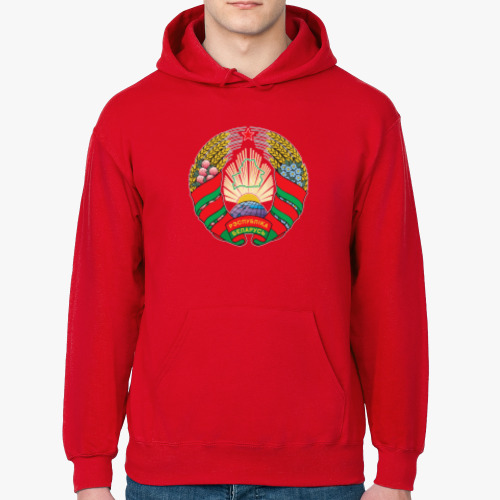 Толстовка худи с принтом Беларусь. Государственный Герб