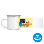 Кружка металлическая белая (круговая запечатка)