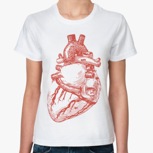 Классическая футболка с принтом Сердце