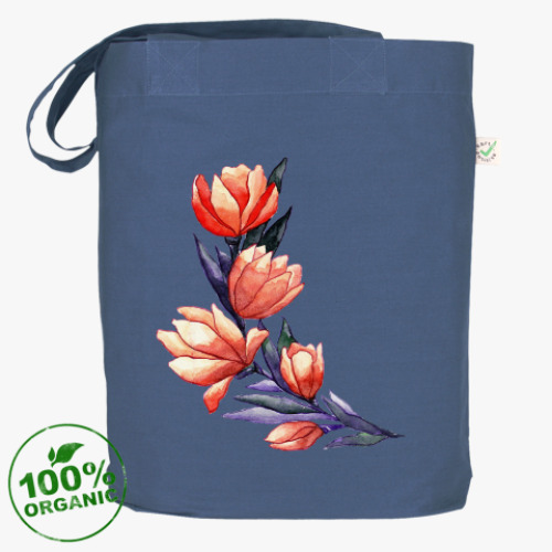 Сумка шоппер с принтом Тюльпаны