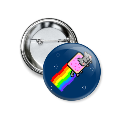 Значок 37мм с принтом Nyan Cat