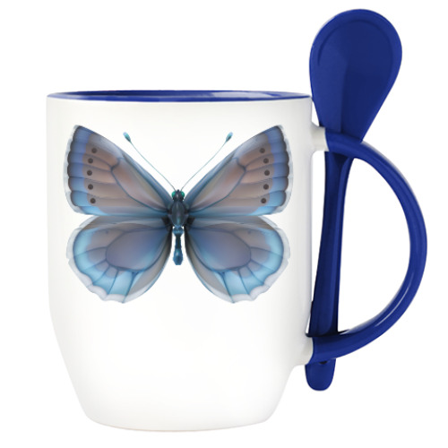 Кружка с ложкой Бабочка