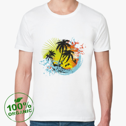 Футболка из органик-хлопка с принтом Гаваи