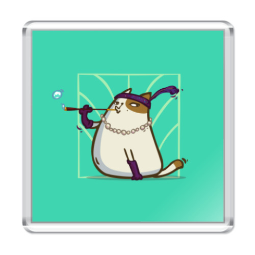 Магнит с принтом Кэтсби — Пятничный Котик №33