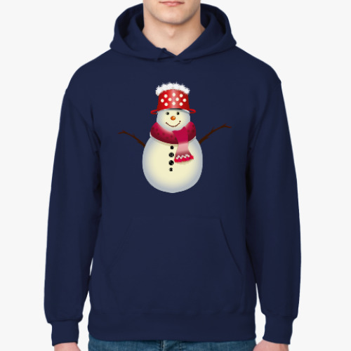 Толстовка худи с принтом снеговик