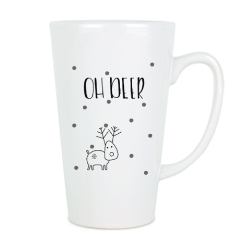 Чашка Латте Снежный олень Oh deer