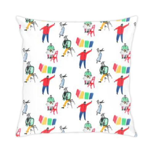 Подушка с принтом В баре