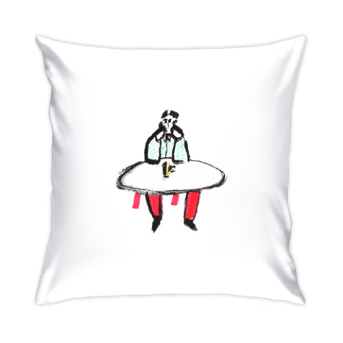 Подушка с принтом В баре