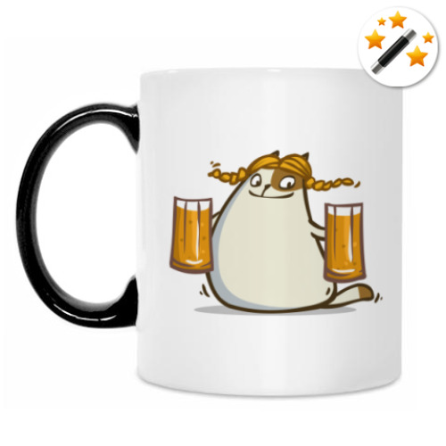 Кружка-хамелеон с принтом Пятничный Котик №22