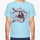 Классическая футболка Забавное животное в магнолиях