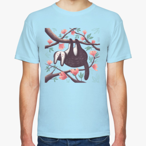 Футболка Забавное животное в магнолиях