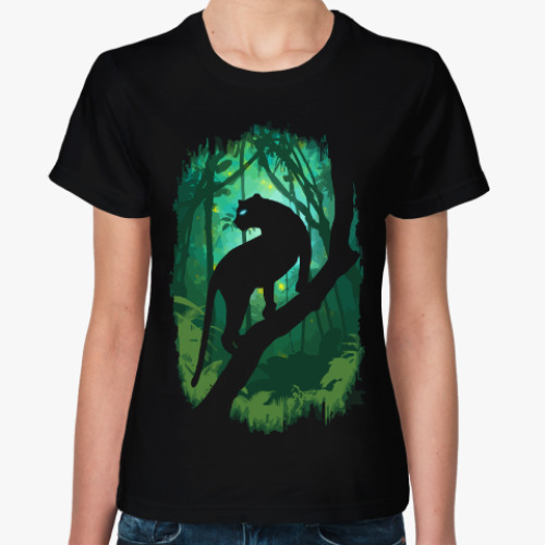Женская футболка с принтом Багира (Черная Пантера)