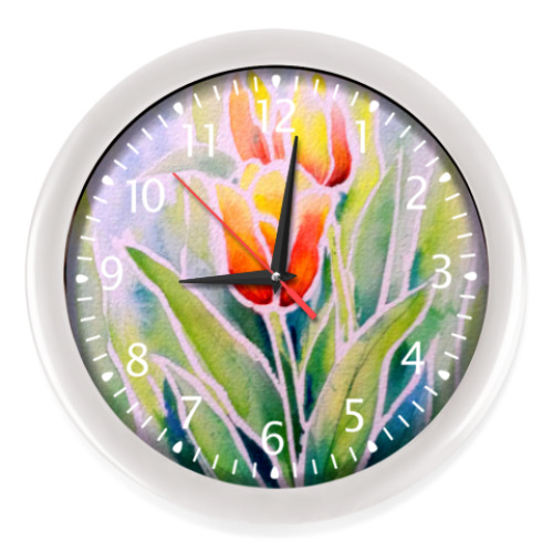 Настенные часы с принтом Весна