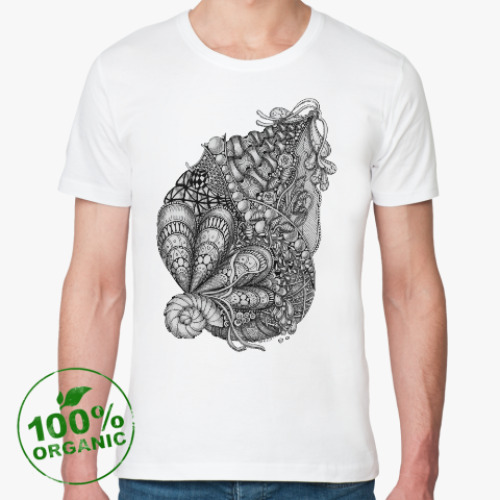 Футболка из органик-хлопка с принтом морская абстракция