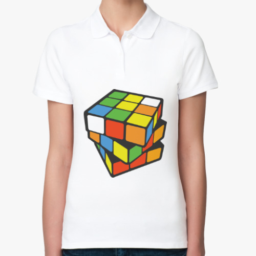 Женская рубашка поло (печать) Кубик Рубика | Rubiks Cube
