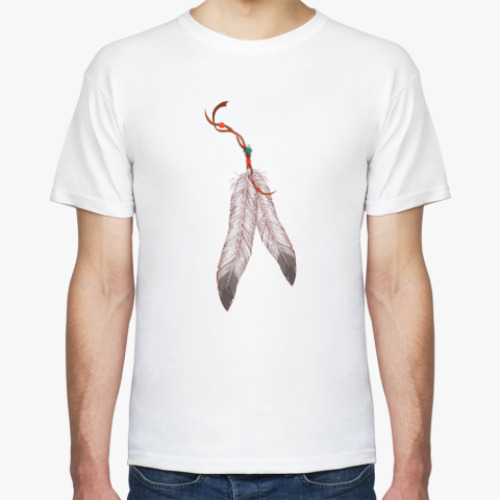 Футболка с принтом Перья