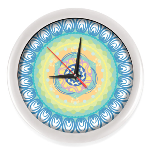 Настенные часы с принтом узор (мандала)