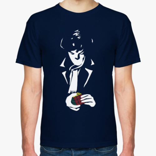 Футболка с принтом Шерлок и кубик рубика