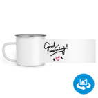 Кружка металлическая белая (круговая запечатка)