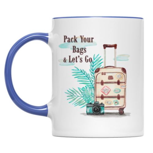 Кружка с принтом Pack your bags and let's go!