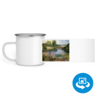 Кружка металлическая белая (круговая запечатка)