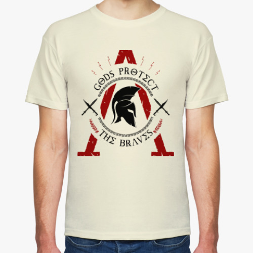 Футболка с принтом воины-спартанцы