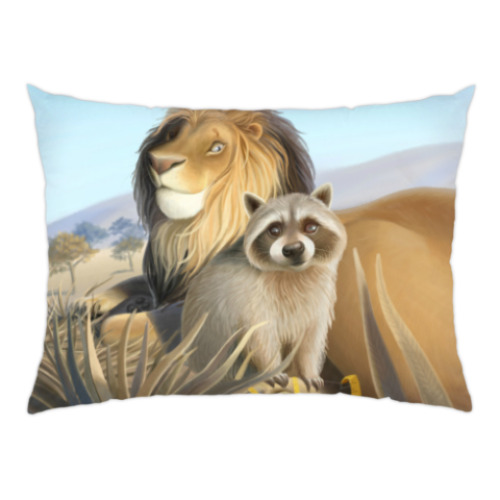 Подушка с принтом Средний лев