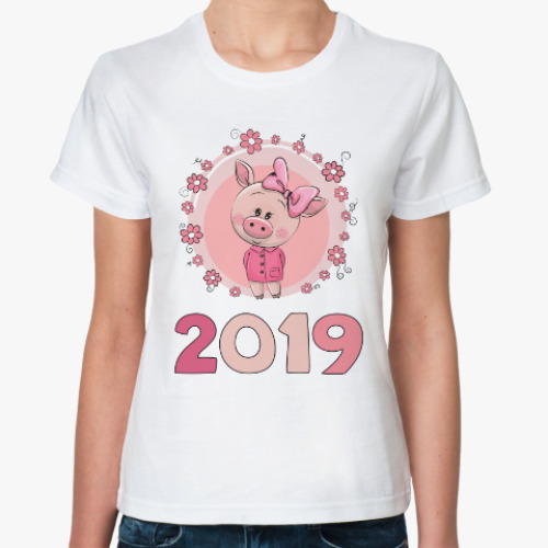 Классическая футболка 2019 год Свиньи