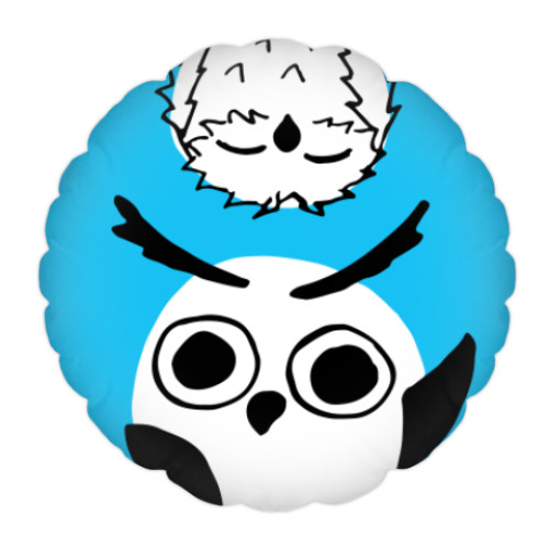 Подушка с принтом Две совы