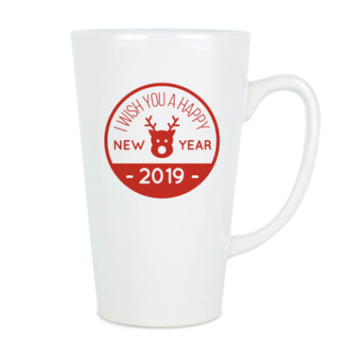 Чашка Латте с принтом New Year