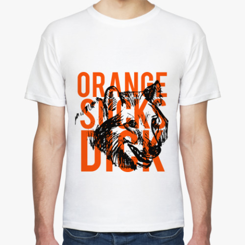 Футболка с принтом Orange sucks dick