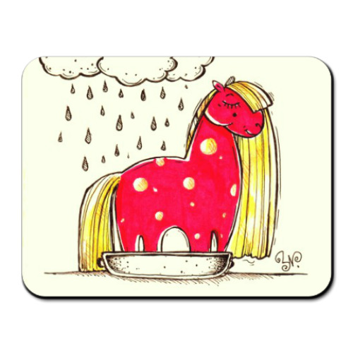 Коврик для мыши с принтом Купание красной коняшки