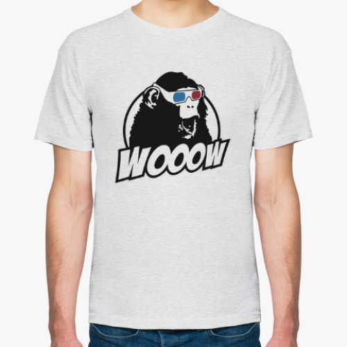 Футболка с принтом Обезьяна - ух ты!