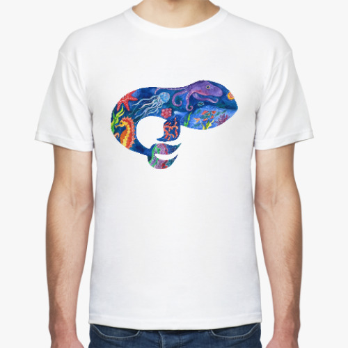 Футболка с принтом Синий кит