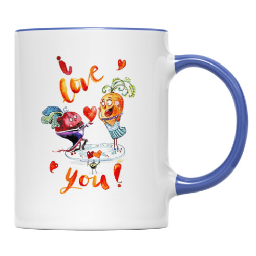 Кружка с принтом Фрукты и любовь