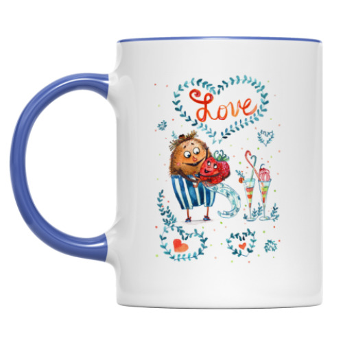 Кружка с принтом Фрукты и любовь