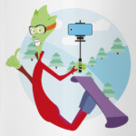 Инопланетянин. Сноуборд. Селфи. Прикольный. Айфон