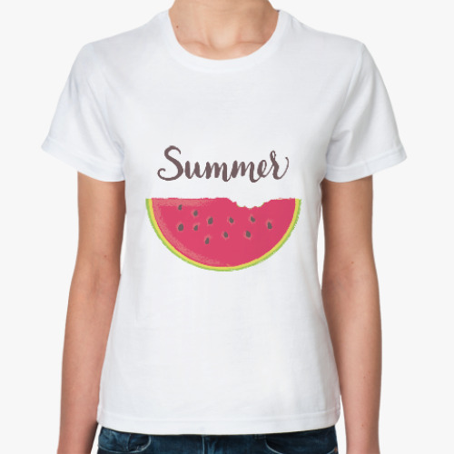 Классическая футболка с принтом Summer