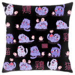 Kawaii Cats black pattern