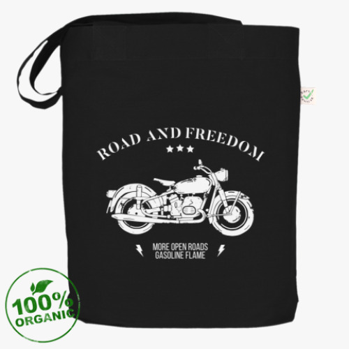 Сумка шоппер с принтом Король дорог (мотоцикл)