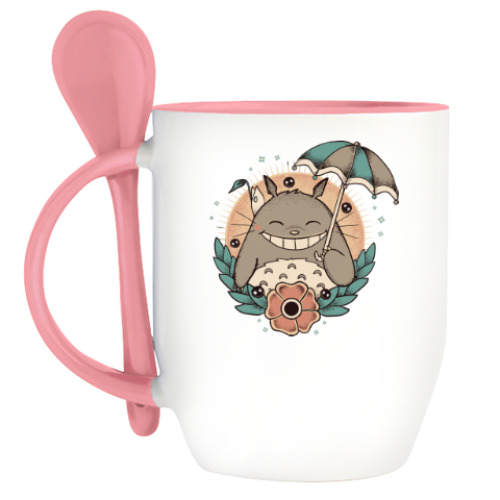 Кружка с ложкой Smile Totoro